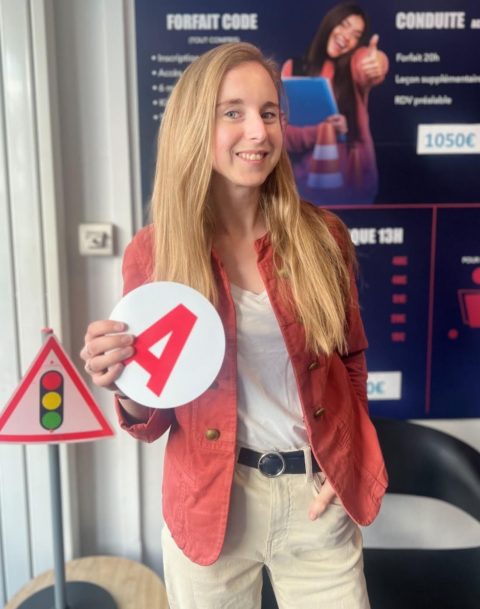 Élève de LH Permis avec sa plaque A